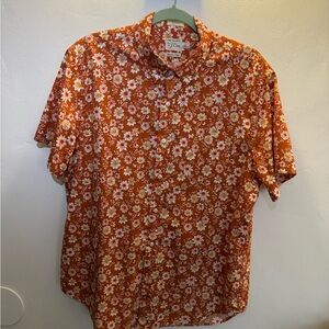 J Crew Floral Orange Men's Shirt